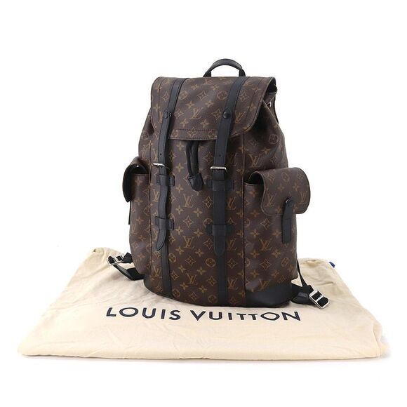 Louis Vuitton Monogram Macassar Christopher PM Backpack Rucksack Brown Noir - Picture 9 of 10